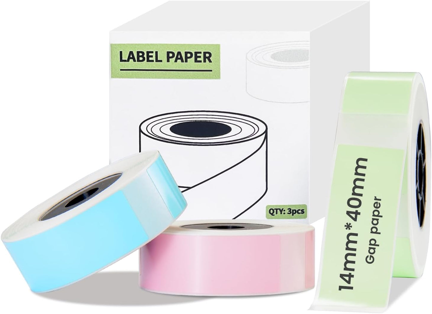 Colorful Self-Adhesive Label Tapes - 160 Tapes/Roll, 3-Roll Set. LFPERT