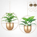 2 Pack Gold Hanging Planter - Elegant Indoor Hanging Plant Holders