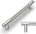 Brushed Satin Nickel Knurled Cabinet Pulls 5 in Center to Center