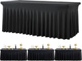 Black Spandex Tablecloth for 6 Foot Rectangle Tables - 3 Pack Fitted