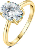 Moissanite Oval Solitaire 2ct 925 Sterling Silver Ring - Classic
