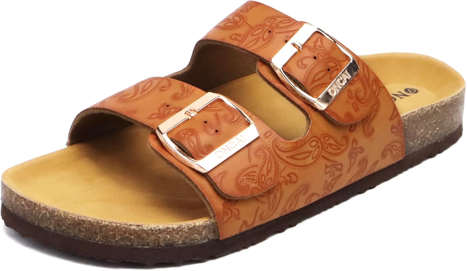 ONCAI Womens Flat Slide Sandals with Arch Support for Comfort