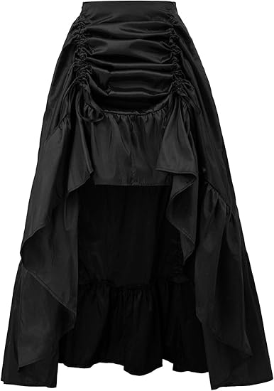 Scarlet Darkness Women's Gothic Steampunk High-Low Bustle Skirt