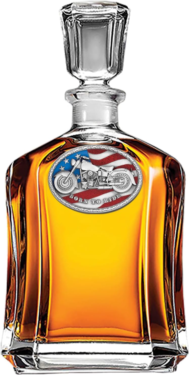 Heritage Pewter Motorcycle Capitol Decanter - 24 OZ Liquor Pourer
