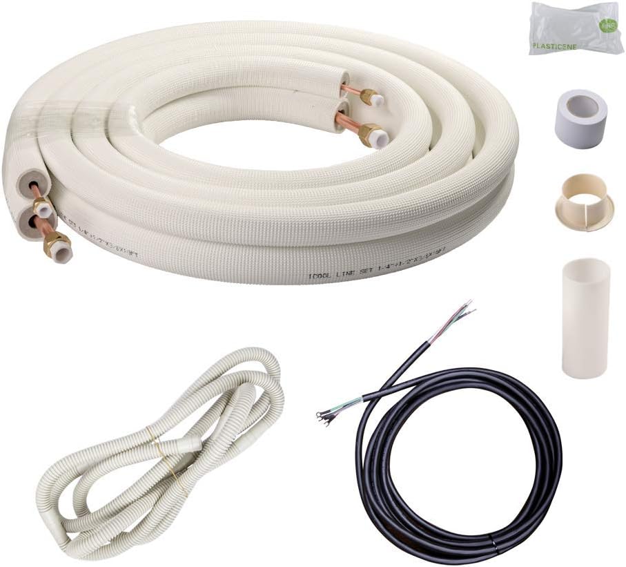 Wostore 16ft. Insulated Copper Line Set for Mini Split AC