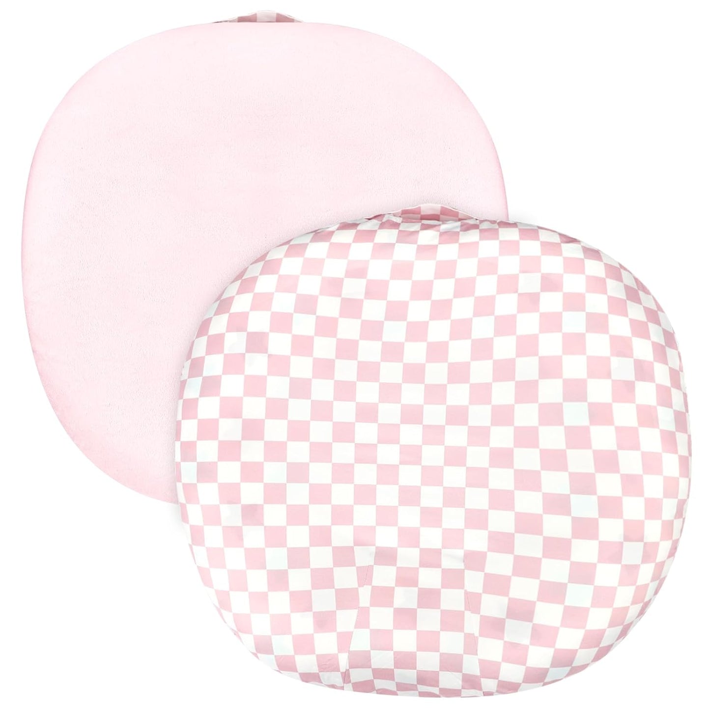 Soft Pink Checkerboard Baby Lounger Cover