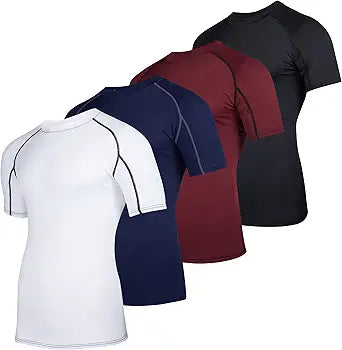 Men's Short Sleeve Compression Shirt Base Layer Active Top