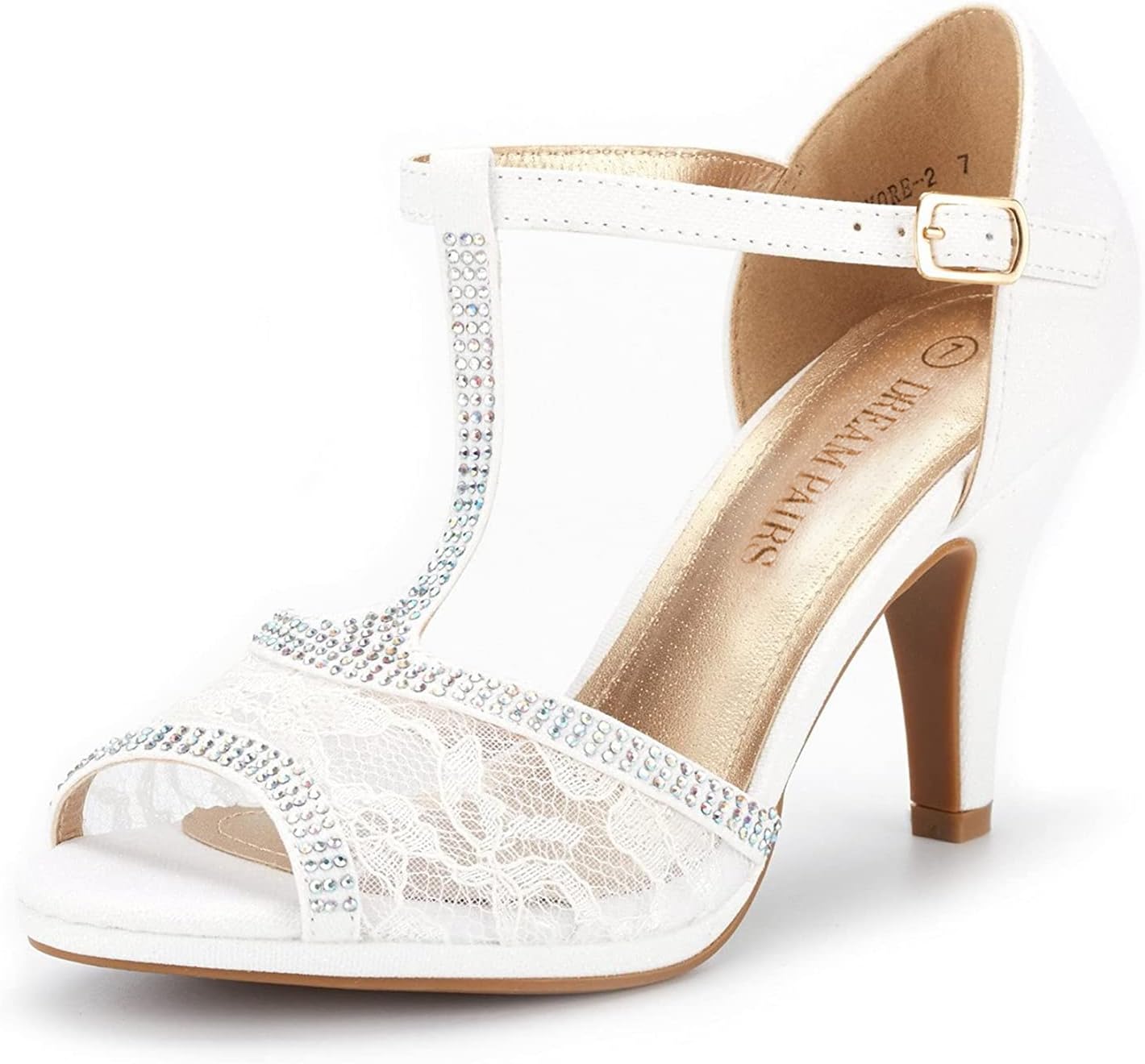 DREAM PAIRS Women's Open Toe Pump Sandals with Kitten Heel