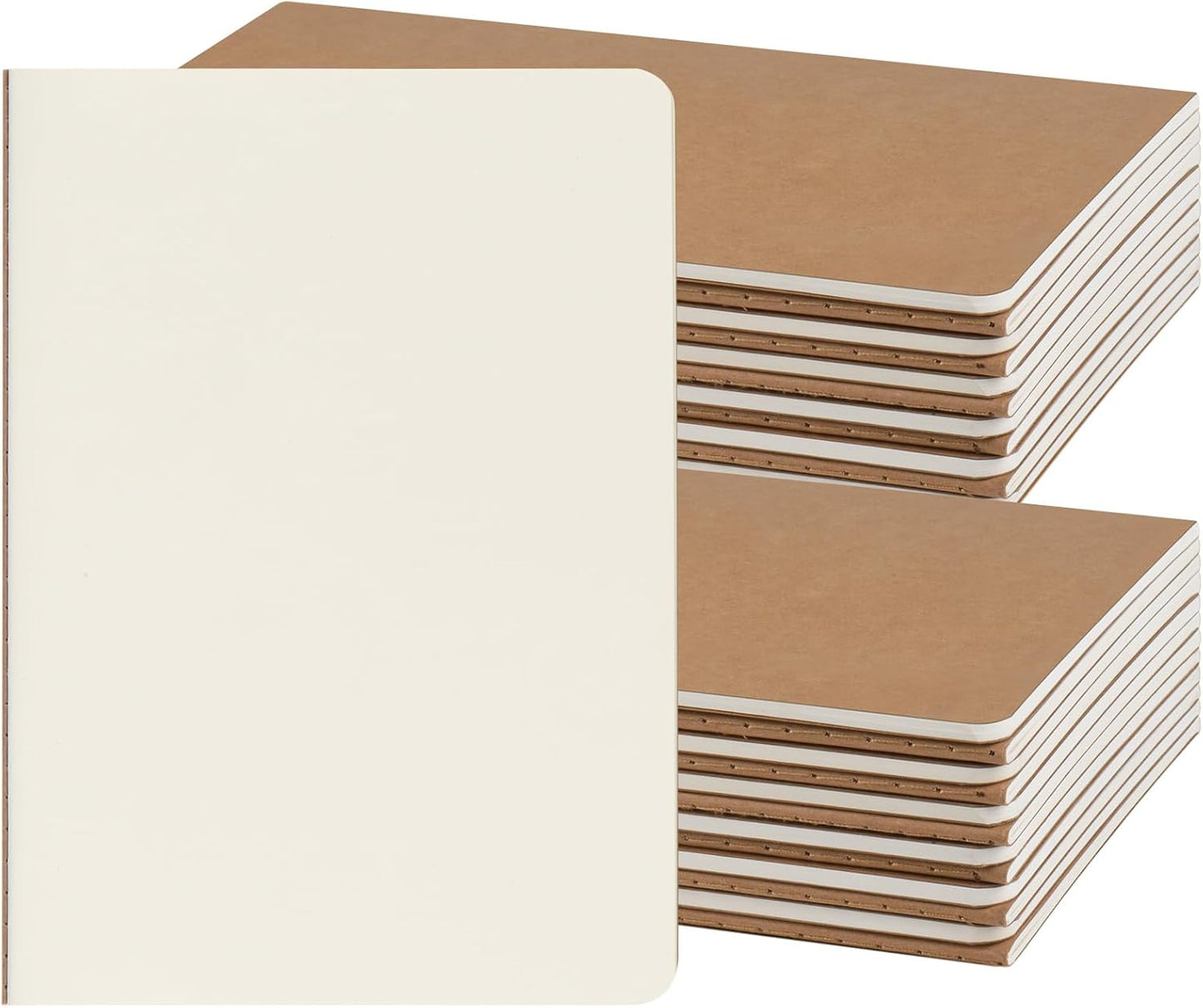 ZCZN 24 Pack A5 Kraft Notebooks - Perfect for Work, School, & Journaling