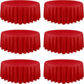 Round Tablecloth 90 in 6 Pack Red - Durable Polyester Covers