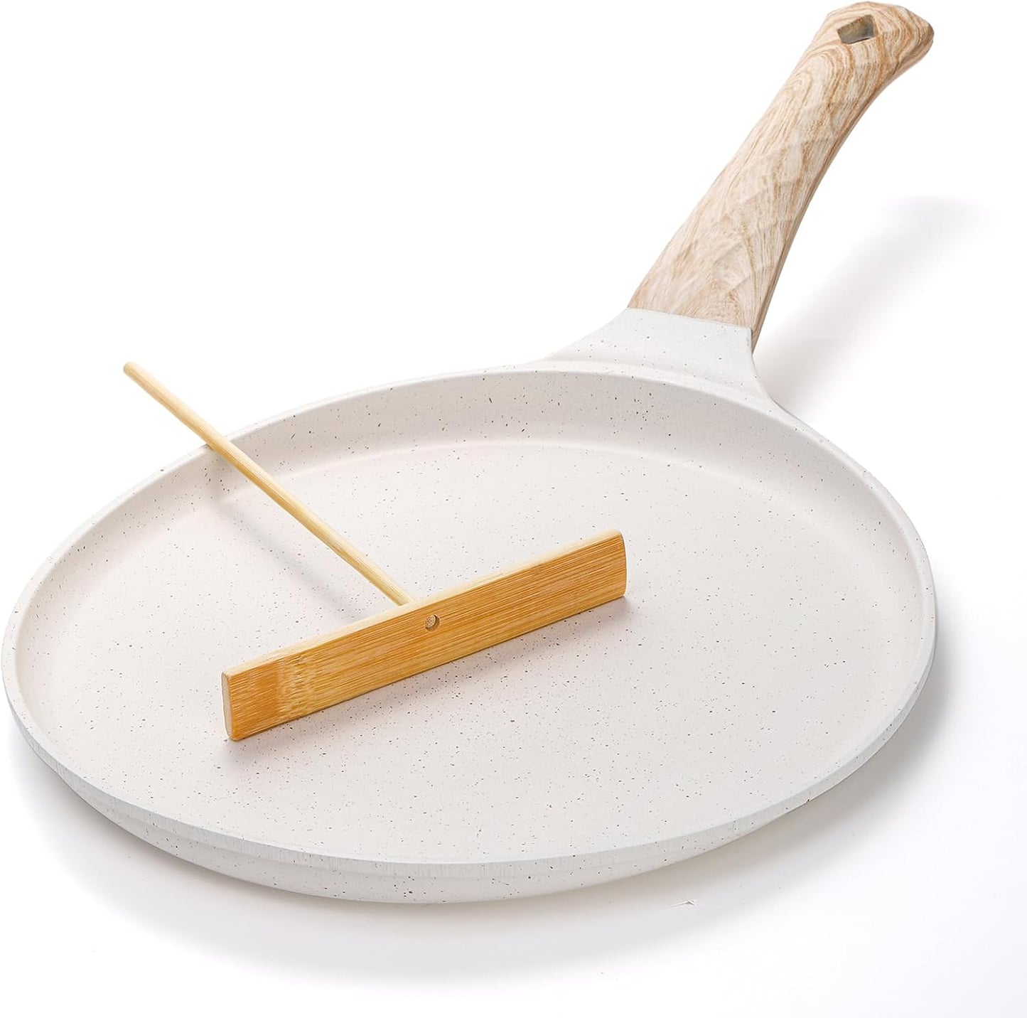 Hiceeden 10-Inch Nonstick Crepe Pan - Ceramic Coating, Detachable Handle - All Stove Compatible
