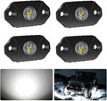 4WDKING White LED Rock Lights 4 Pods - Durable Underbody Glow