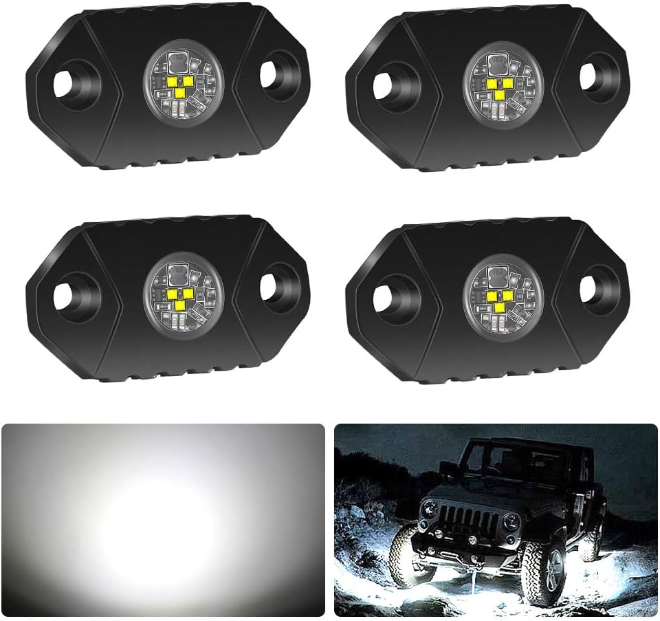 4WDKING White LED Rock Lights for Off Road Vehicles and More