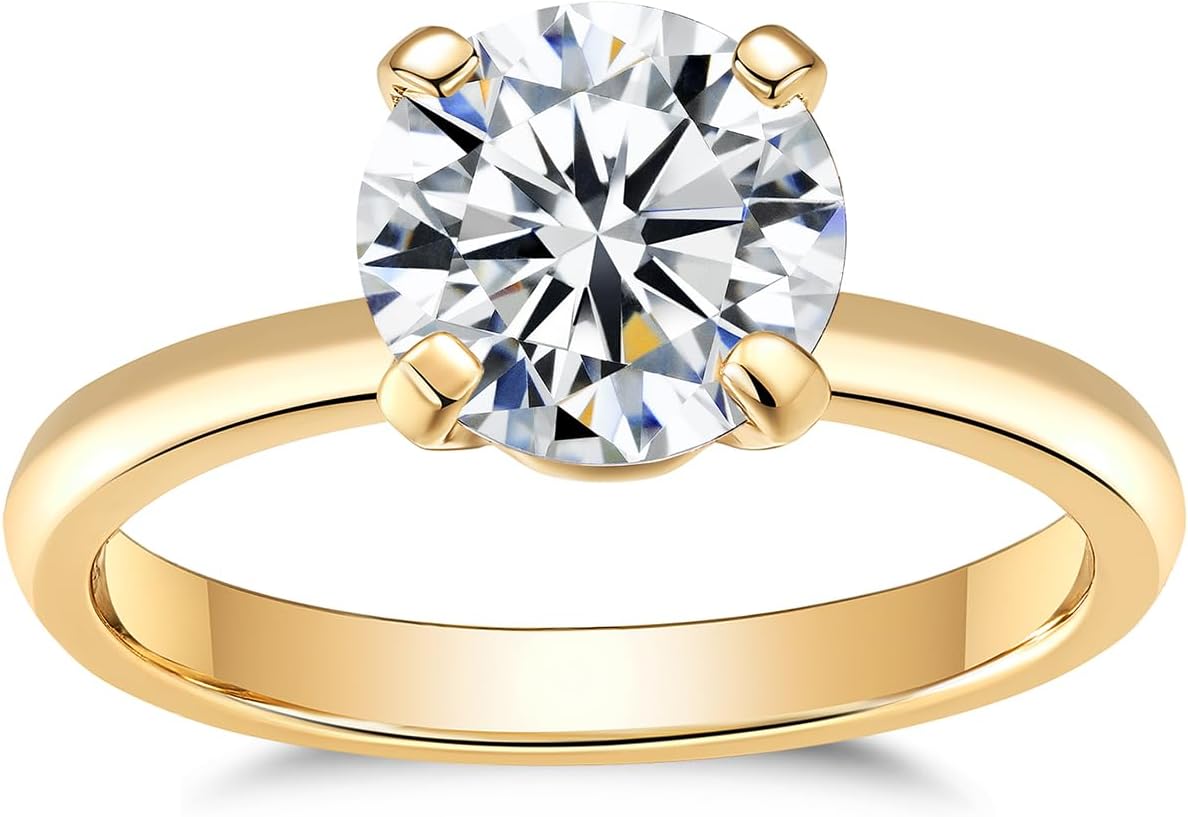 IMOLOVE Solitaire Moissanite Engagement Ring - 1CT D Color VVS1