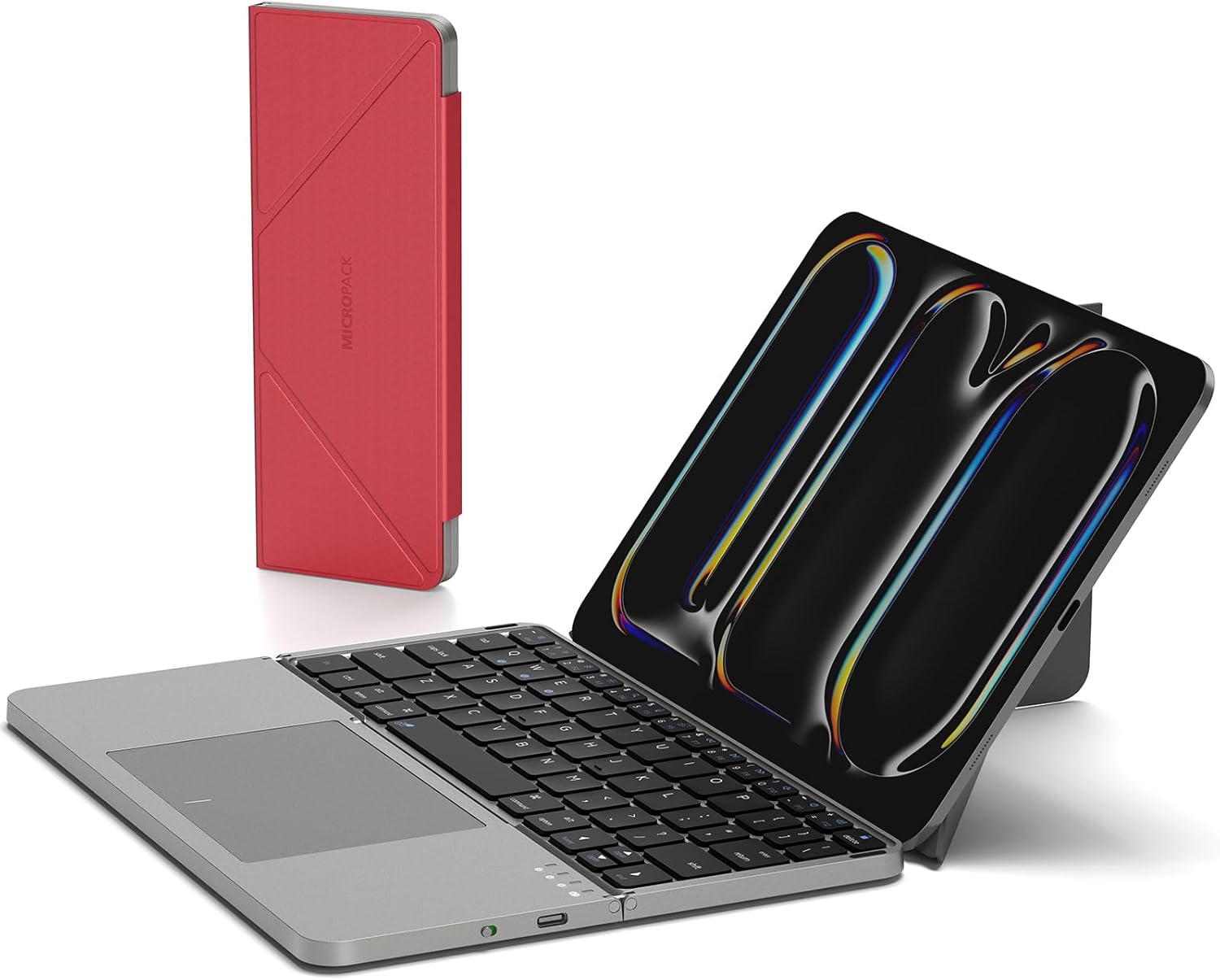 MicroPack Foldable Bluetooth Keyboard with Touchpad & Stand