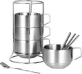 Stackable Stainless Steel Coffee Mugs Set - Space-Saving Design!