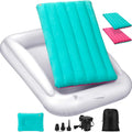 Inflatable Toddler Travel Bed Mint Green & Pink - Portable Kids Air