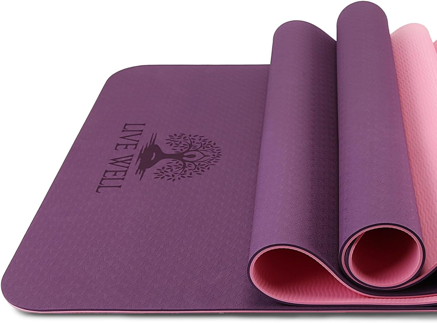 Live Well TPE Yoga Mat - Non-Slip Dual Color