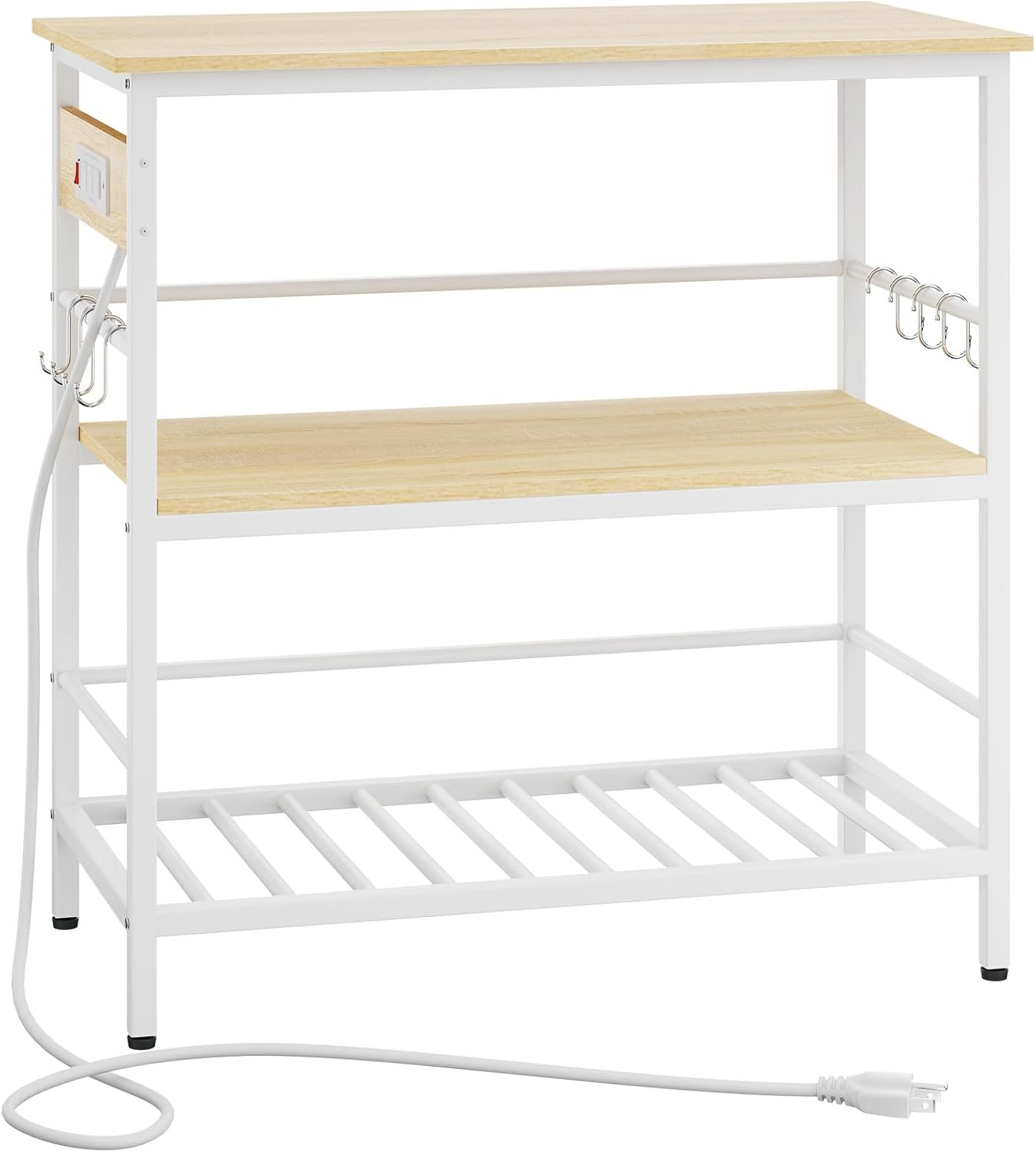 IBUYKE Kitchen Island: Storage & Power Outlet