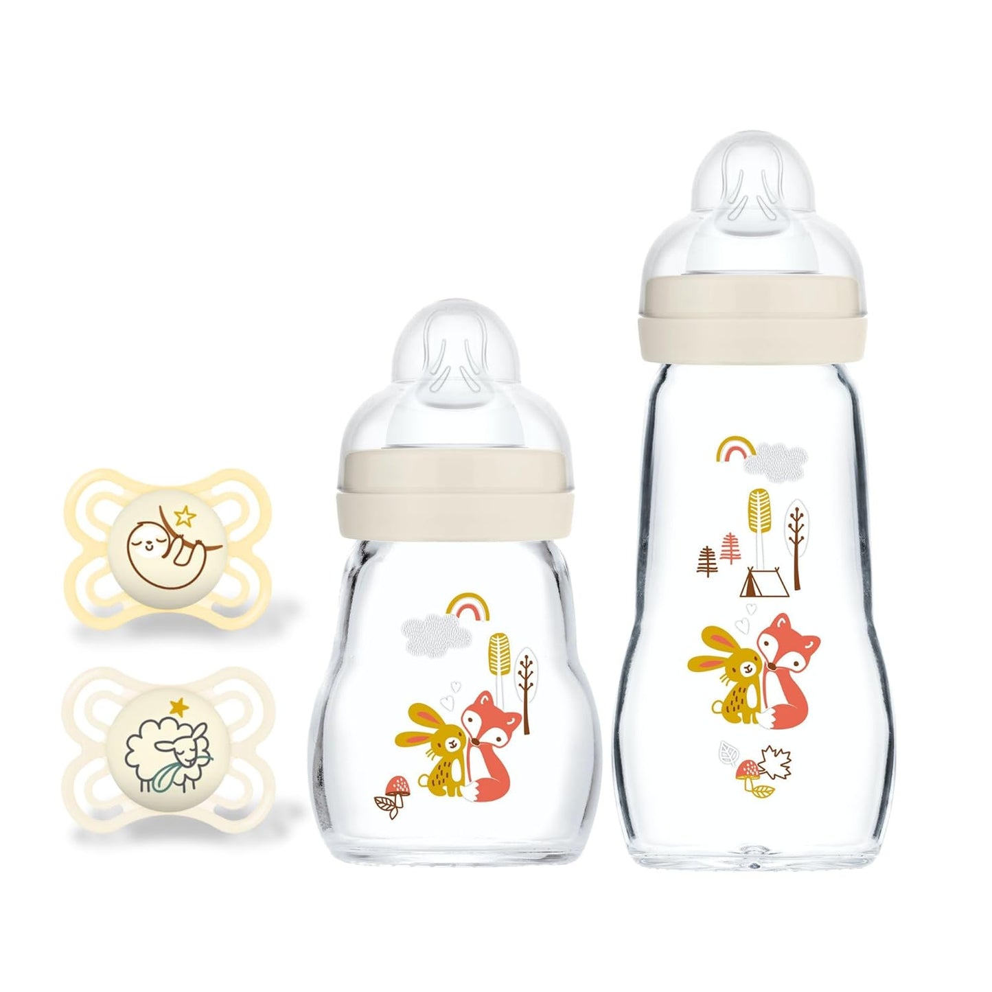 MAM Feel Good Glass Baby Bottle and Pacifier Bundle for Parents