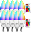 E12 B11 LED Candle Light Bulbs Color Changing - Remote Control & Timer