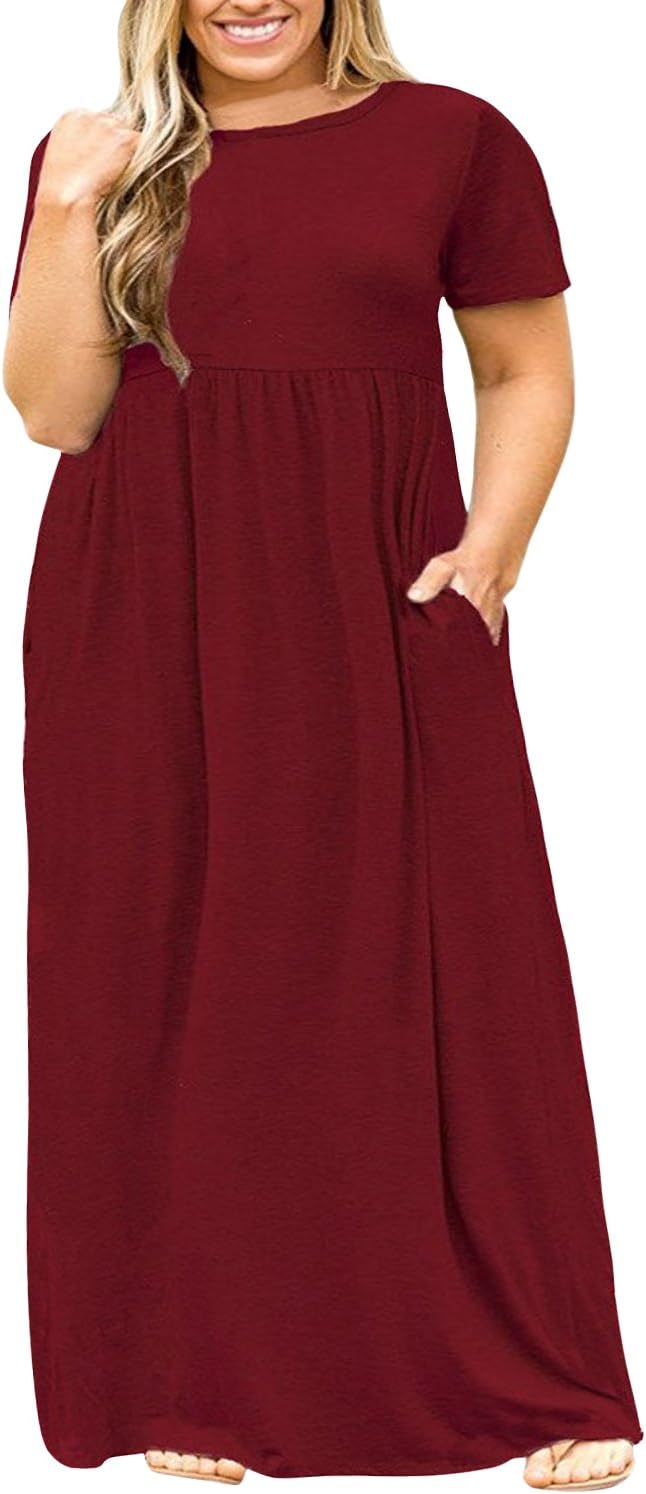 Plus Size Maxi Dresses for Curvy Women with Pockets