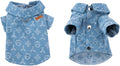Stylish Dog Denim Shirt with Leash Ring - Light Blue XS