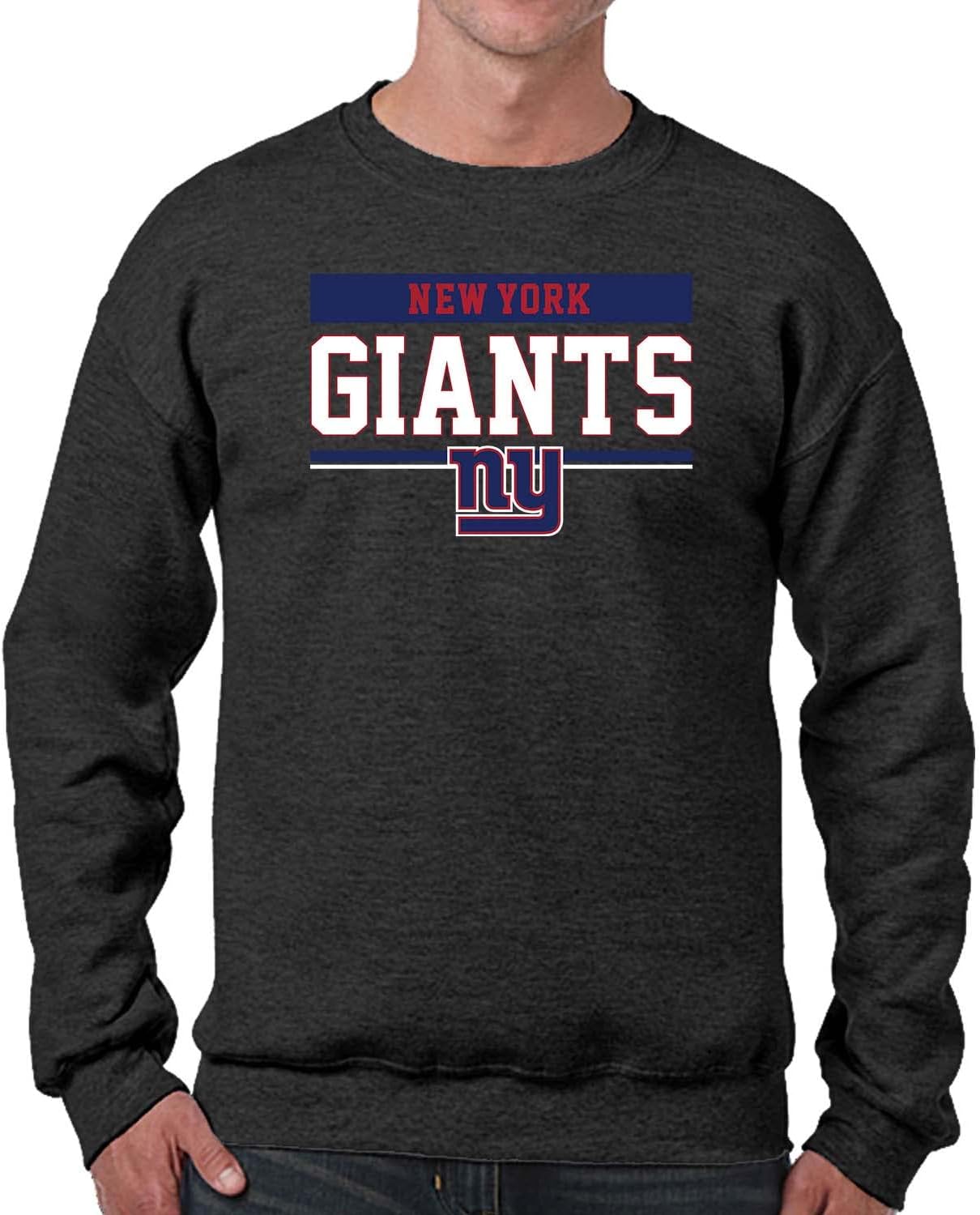 New York Giants Team Fan Apparel Charcoal Crewneck Sweatshirt