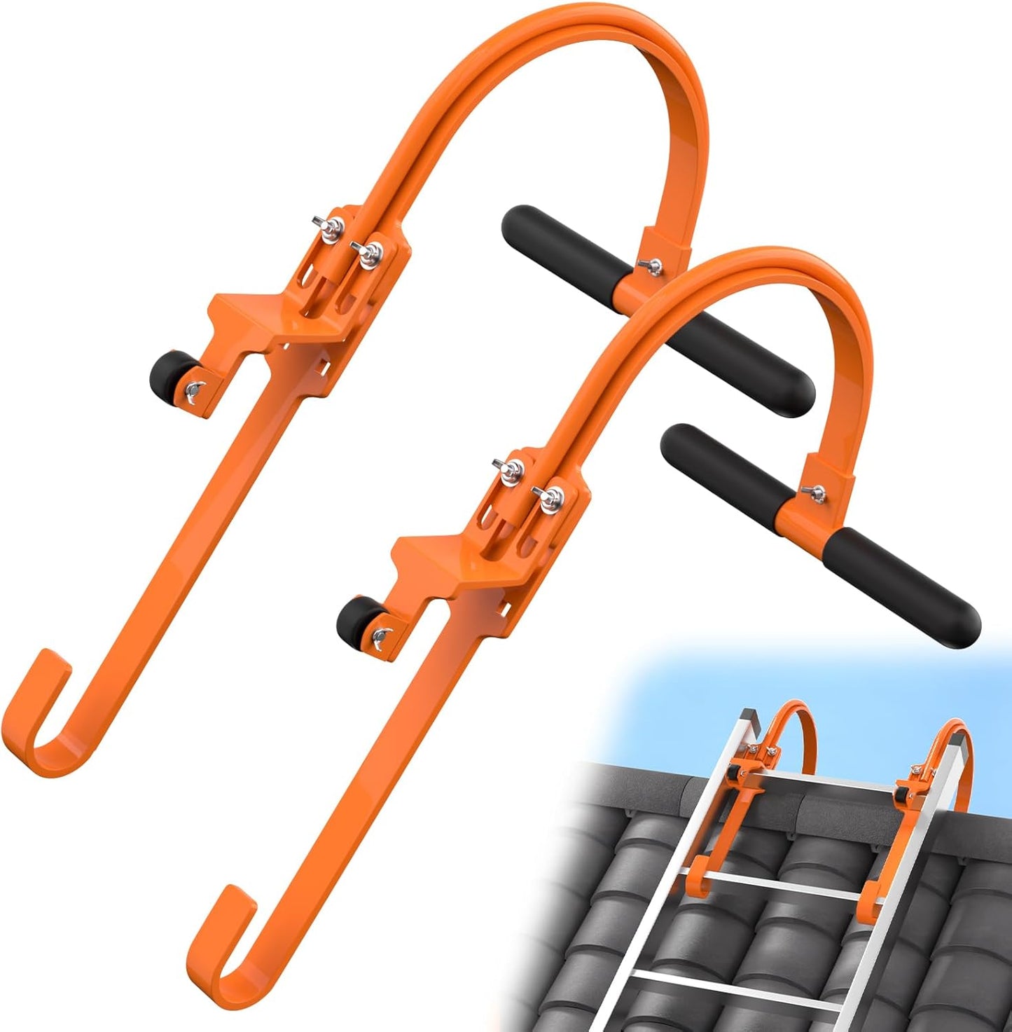 Heavy Duty Ladder Roof Hooks with Wheel for Safe Stabilization