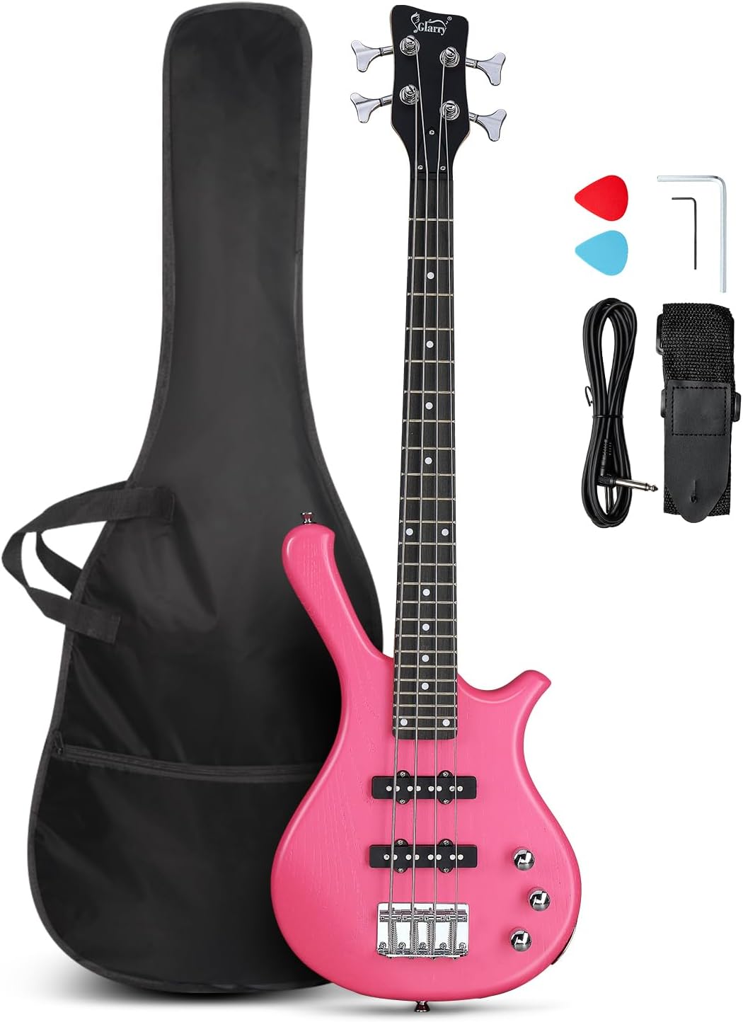 GLARRY 4 String Electric Bass Guitar Kit for Beginners and Travel
