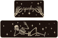 Artoid Mode Spooky Skeleton Spider Bone Black Kitchen Mats Set of 2