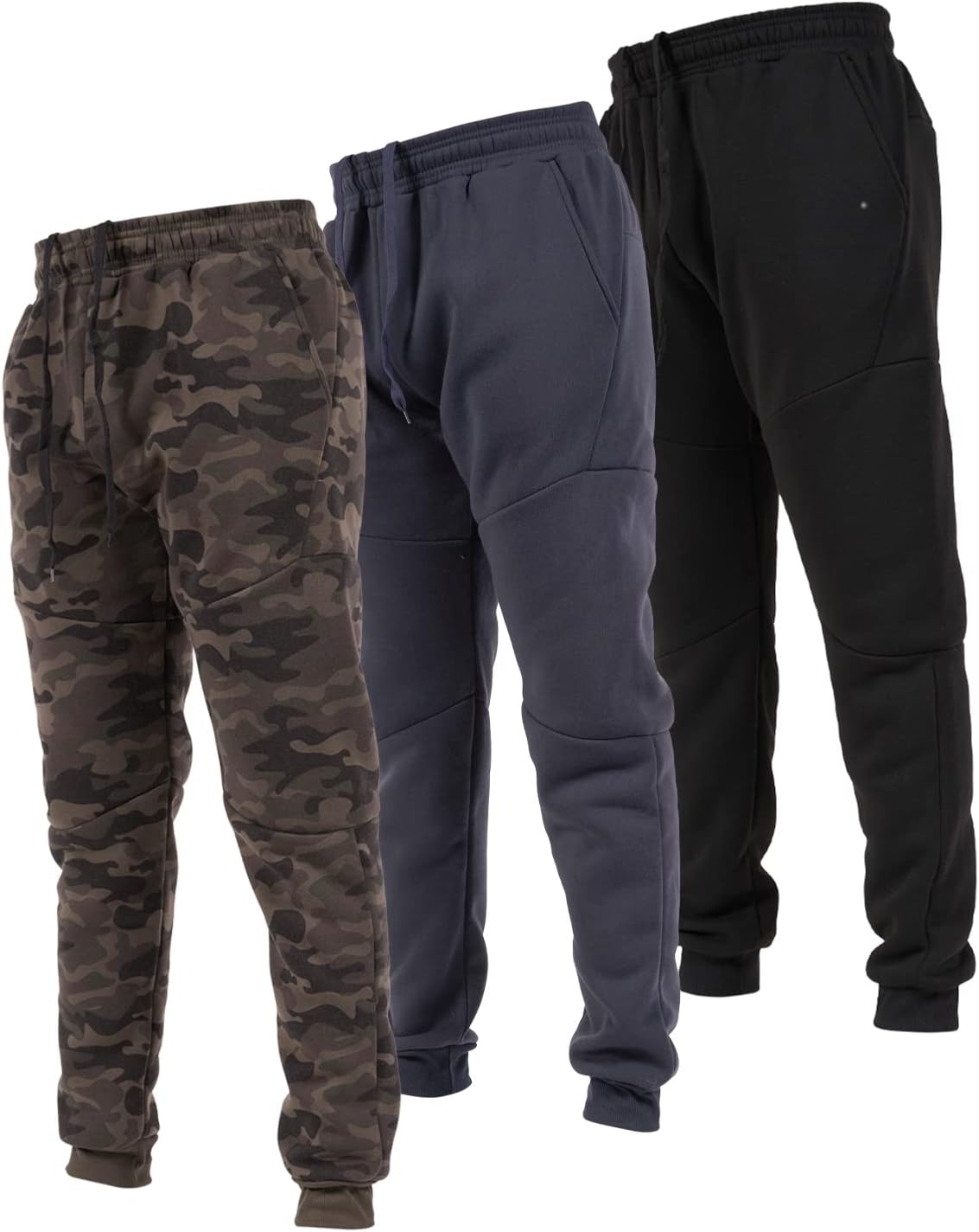 Ultra Performance Joggers for Men with Zipper Pockets - 3 Pack