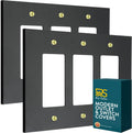 RIO SALTO Matte Black 2-Pack Triple Decorator Wall Plate - Modern Look