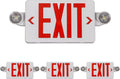 Red Exit Sign with Emergency Lights Combo - Visible 100 ft, Battery