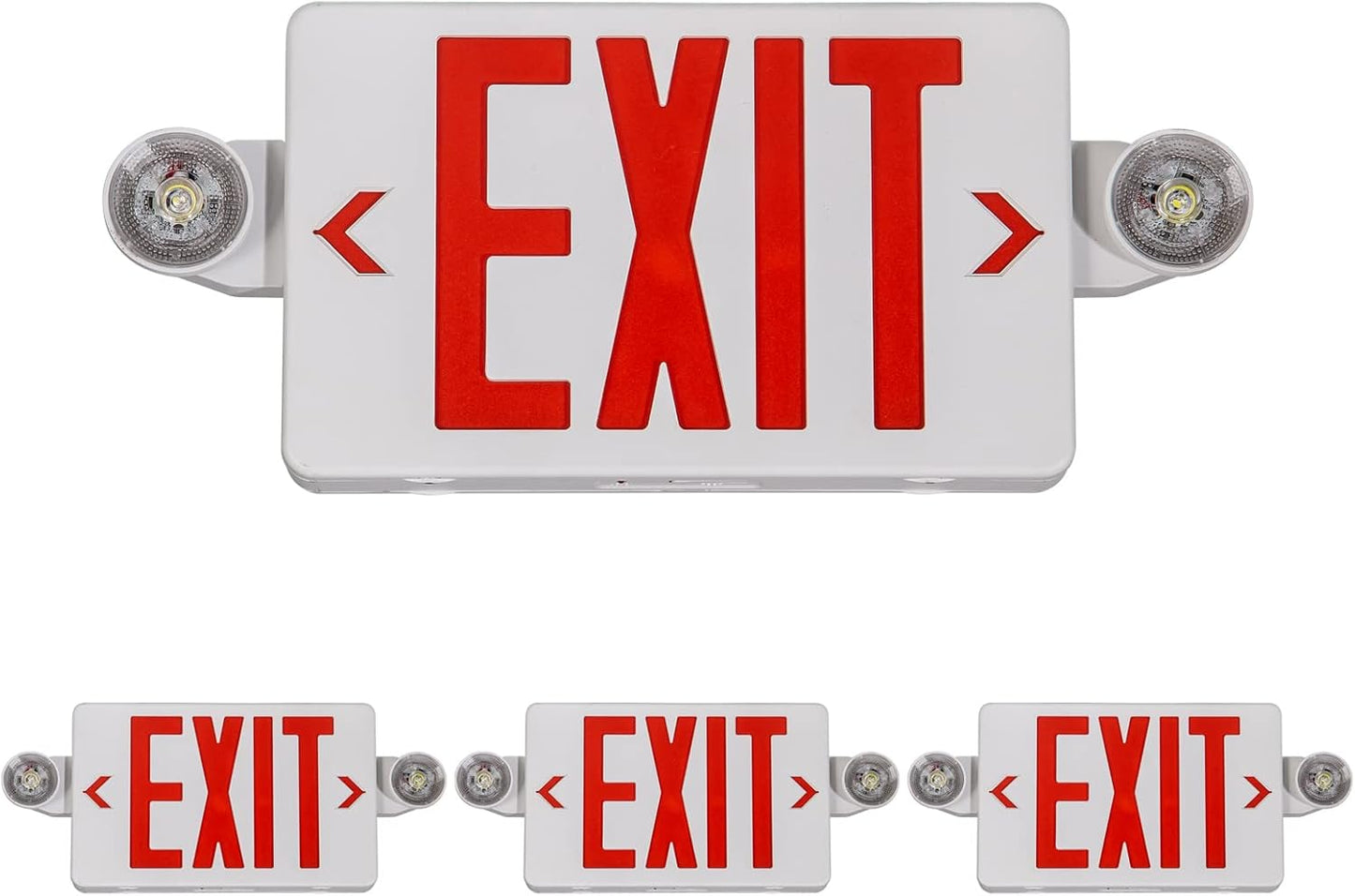 TANLUX Red Exit Sign with Emergency Lights for Safety Needs