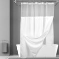 Extra Long Waffle Weave Shower Curtain with Snap-in Liner - Hotel