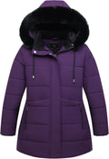 Women's Plus Size Waterproof Warm Down Coat - Detachable Hood