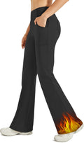 Fleece Lined Leggings Women Yoga Dress Pants - Warm, 4 Pockets
