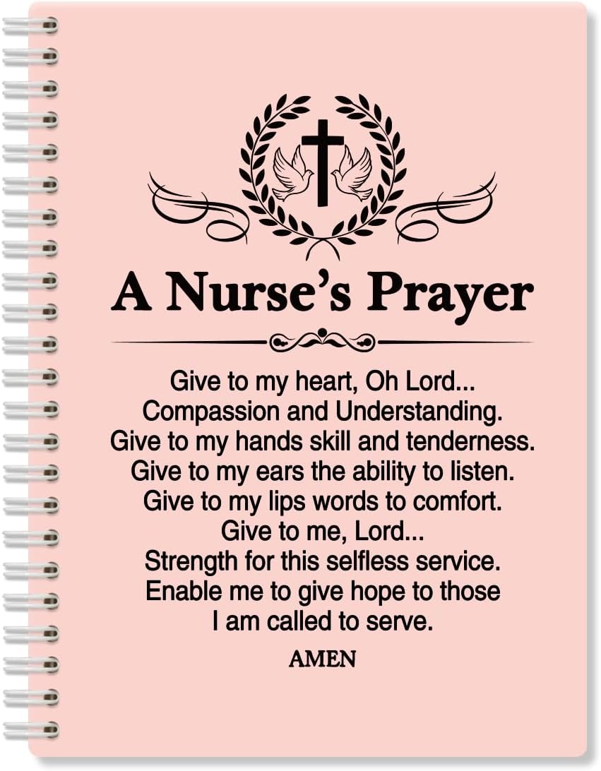 Nurse's Prayer Pink Spiral Journal - Funny Nurse Gift