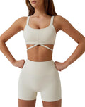 Workout Sets for Women Twist Front Halter Bra & High Waist Biker