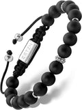 Black Onyx Bracelet for Men - Handcrafted 8mm Matte Beads