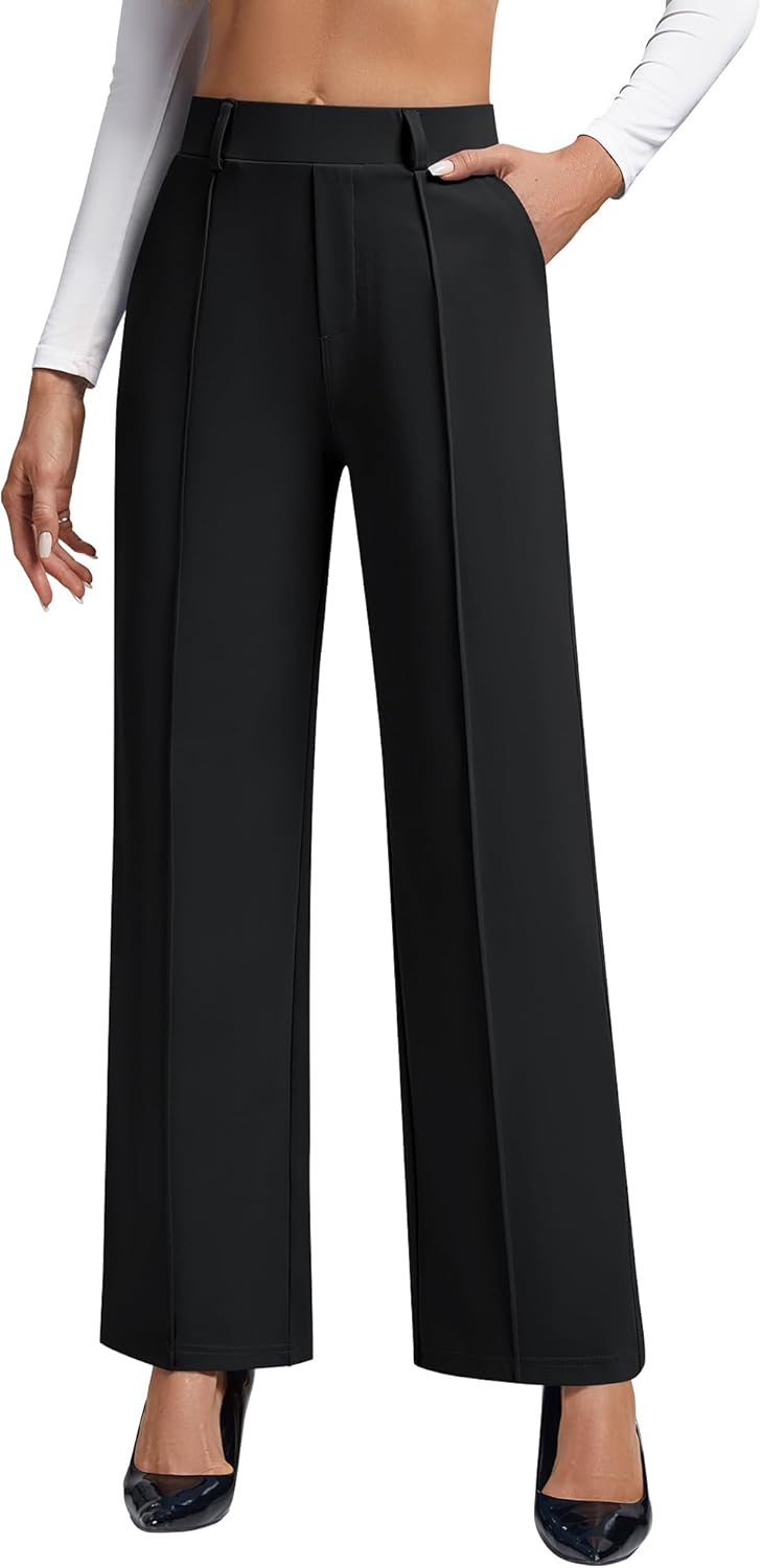 Wide Leg Dress Pants for Women High Waist Business Casual Style