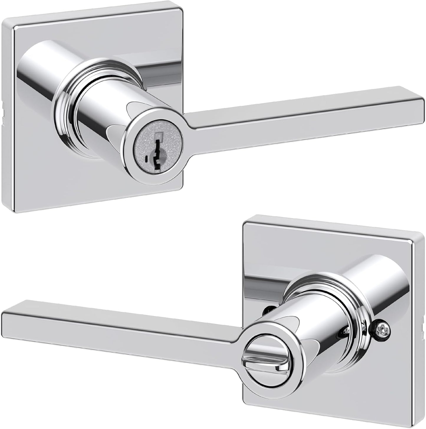 Kwikset Casey Entry Door Handle with Lock and Key for Security