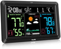 Weather Station Atomic Clock Indoor Outdoor Thermometer - Clear 7.5in