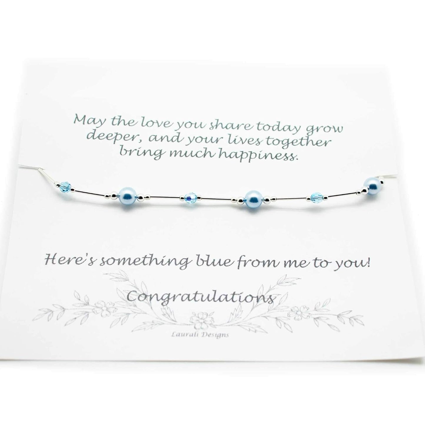 Something Blue Anklet Gift with Light Blue Austrian Crystals