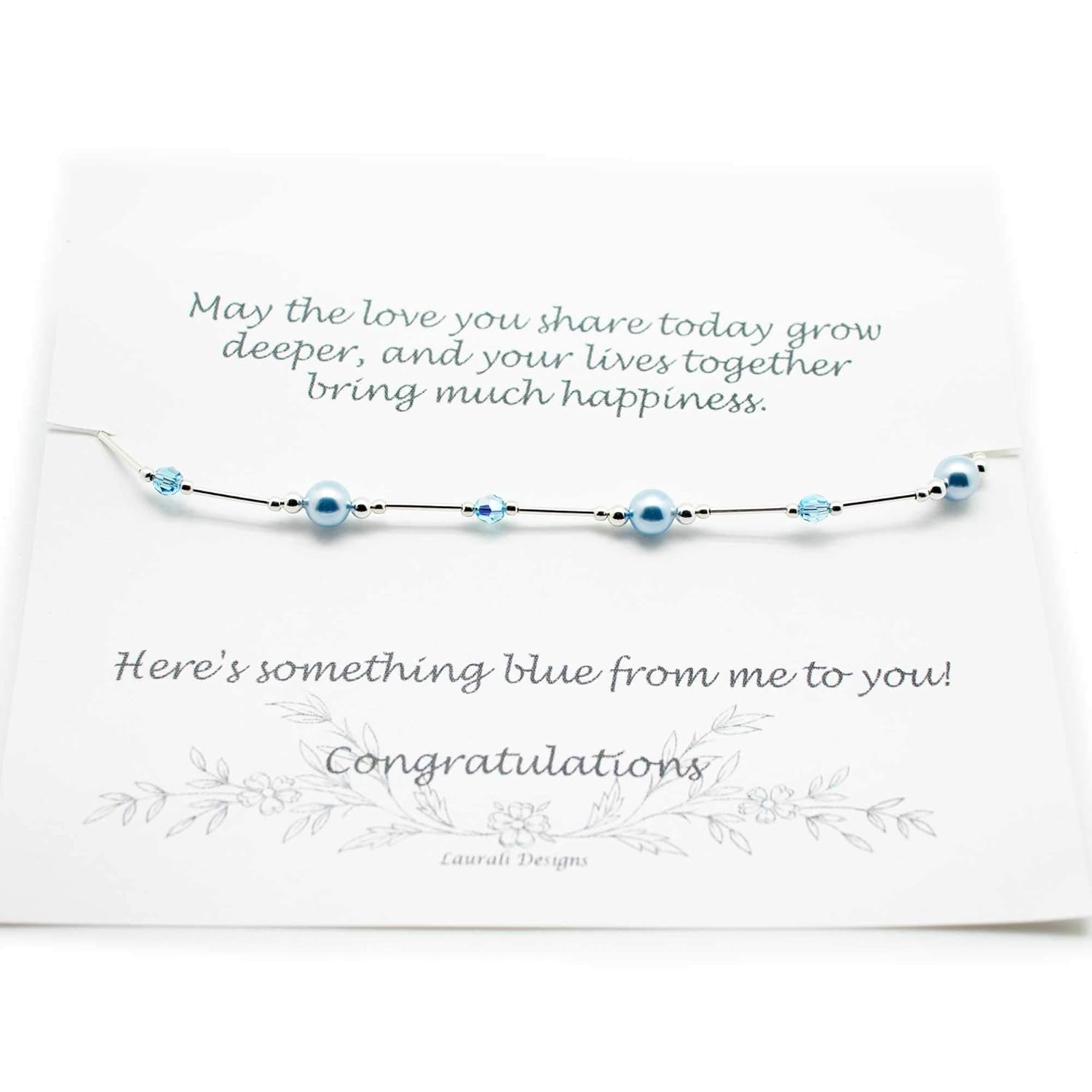 Something Blue Anklet Gift with Light Blue Austrian Crystals