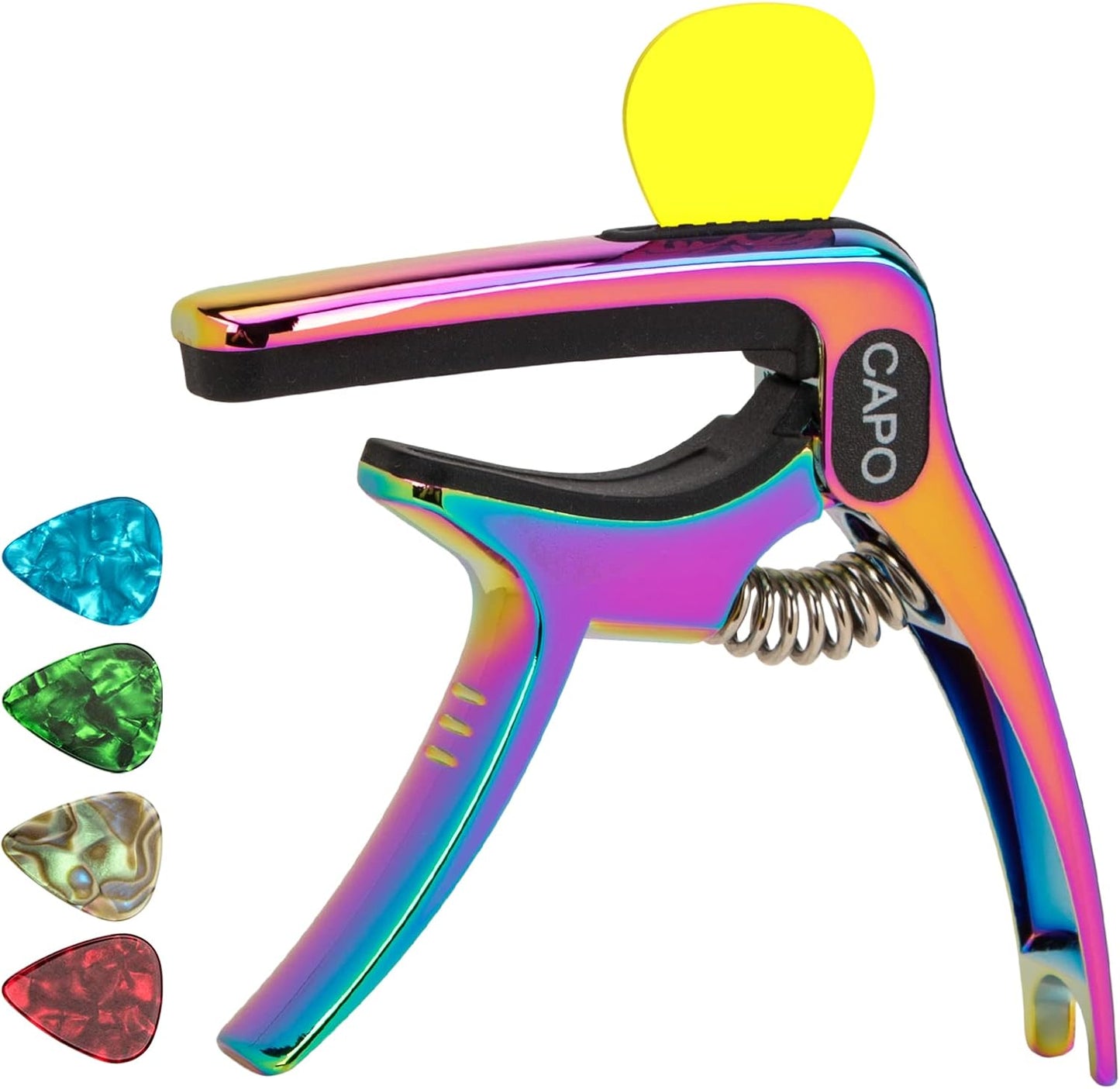 NeuSchwan Guitar Capo: 3-in-1 Multifunction - Bonus Picks & Colorful Design!