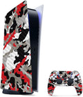 Carbon Fiber Gaming Skin for PS5 Digital Edition Bundle - Red Camo