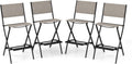 Outdoor Patio Bar Chair Set of 4 - Foldable Bar Height Stools for Deck