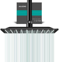 Square Rain Shower Head High Flow Stainless Steel - Matte Black 10in